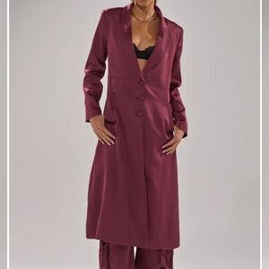 AKIRA Burgundy Long Coat